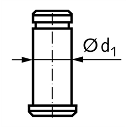 Bolzenset mit Sicherung SL ø16mm; für Gabelköpfe Größe 16x32 und 16x64, Technische Zeichnung