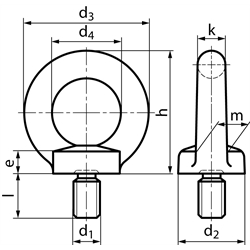 Ringschraube DIN 580 M20 x 30 Edelstahl A4 geschmiedet === Benutzerinformation: www.maedler.de im Bereich Downloads ===, Technische Zeichnung