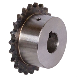 Kettenrad KRF mit einseitiger Nabe 20 B-1 1 1/4"x3/4" 15 Zähne Bohrung 45H7 Passfedernut nach DIN 6885/1 2 Stellschraubengewinde Material Stahl Zähne induktiv gehärtet , Produktphoto