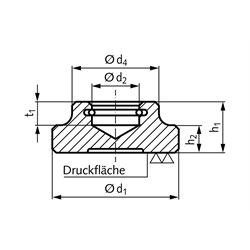 Druckstück Werksnorm Durchmesser 48mm , Technische Zeichnung