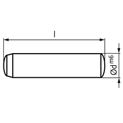 Zylinderstift DIN 6325 Stahl gehärtet Durchmesser 3m6 Länge 32mm, Technische Zeichnung