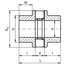 Elastische Kupplung DXA Baugröße 42 max. Drehmoment 920Nm Nenndrehm. 460Nm Aussendurchmesser 92mm Gesamtlänge 110mm vorgebohrt , Technische Zeichnung