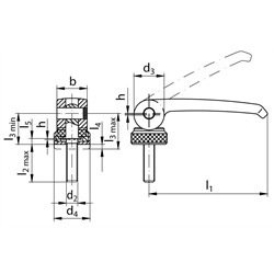 Exzenterspanner 927 Form A M6x30 , Technische Zeichnung