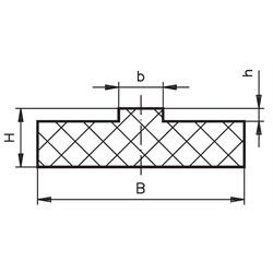 Kunststoff-Gleitschiene 20 x 20 x 2000mm lang für Einfachrollenkette 10 B-1 , Technische Zeichnung