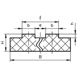 Kunststoff-Gleitschiene 45 x 15 x 1000mm lang für Zweifachrollenkette 12 B-2 , Technische Zeichnung