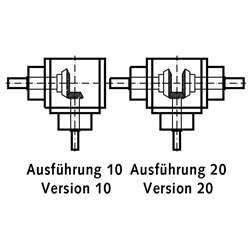 Kegelradgetriebe KU/I Bauart K Größe 30 Ausführung 20 Übersetzung 2:1 (Betriebsanleitung im Internet unter www.maedler.de im Bereich Downloads), Technische Zeichnung