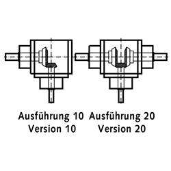 Kegelradgetriebe KU/I Bauart K Größe 1 Ausführung 20 Übersetzung 1,5:1 (Betriebsanleitung im Internet unter www.maedler.de im Bereich Downloads), Technische Zeichnung