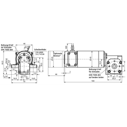 Kleingetriebemotor SE mit Gleichstrommotor 24V Größe 2 n2=200 /min i=15:1 , Technische Zeichnung