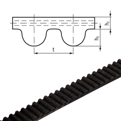 Zahnriemen Profil HTD 5M Breite 25mm Meterware 5M-25 (Neopren mit Glasfaser-Zugstrang) , Produktphoto