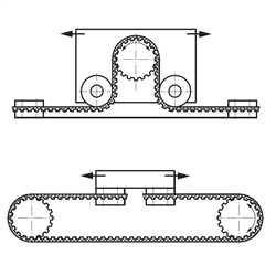 PU-Zahnriemen Profil AT10 Breite 16mm Meterware 16 AT10 (Polyurethan mit Stahl-Zugstrang) , Technische Zeichnung