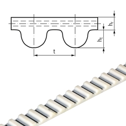 PU-Zahnriemen Profil HTD 8M Breite 85mm Meterware 8M-85 (Polyurethan mit Stahl-Zugstrang) , Produktphoto