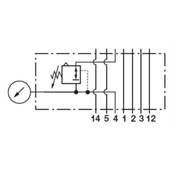 Druckregelmodul, Regelung an Anschluss 4 Norgren V71012-KB3 ISO 1, Technische Zeichnung