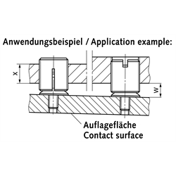 Präzisions-Nivellierelemente mit unverlierbarer Kugelscheibe, Edelstahl, Technische Zeichnung