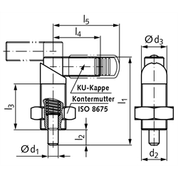 Rastriegel 612 Form B M12 x 1,5 Ø5mm , Technische Zeichnung