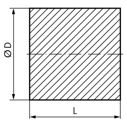 Welle aus Sinterbronze Außendurchmesser 32mm Länge 40mm , Technische Zeichnung