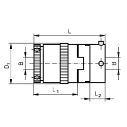 Rutschkupplung R2 mit 2 Reiblamellen Type C Bohrung 6mm , Technische Zeichnung