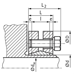 Schrumpfscheibe ST-R Edelstahl 1.4057 Innendurchmesser 40mm , Technische Zeichnung