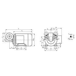 Schneckengetriebemotor MEG 250 Watt 230/400V 50Hz IE2 i=15:1 Abtriebsdrehzahl ca. 187 /min Md2=8,3Nm (Betriebsanleitung im Internet unter www.maedler.de im Bereich Downloads), Technische Zeichnung