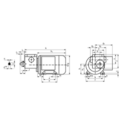 Schneckengetriebemotor MZ 120 Watt 230/400V 50Hz IE2 i=1500:1 Abtriebsdrehzahl ca. 1,9 /min zulässiges Md2=7,1Nm (Betriebsanleitung im Internet unter www.maedler.de im Bereich Downloads), Technische Zeichnung