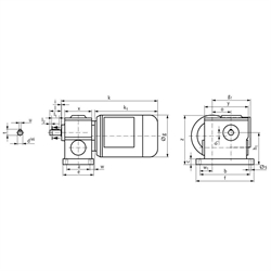 Schneckengetriebemotor RM 120 Watt 230/400V 50Hz IE2 i=750:1 Abtriebsdrehzahl ca. 3,7 /min zulässiges Md2=36Nm (Betriebsanleitung im Internet unter www.maedler.de im Bereich Downloads), Technische Zeichnung