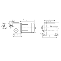 Schneckengetriebemotor RS 250 Watt 230/400V 50Hz IE2 i=1050:1 Abtriebsdrehzahl ca. 2,7 /min zulässiges Md2=113Nm (Betriebsanleitung im Internet unter www.maedler.de im Bereich Downloads), Technische Zeichnung