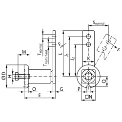 Spannelement Größe 3 Spannkraft normal 810 N hart 1050 N, Technische Zeichnung