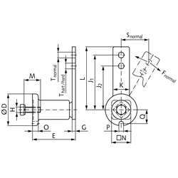 Spannelement Größe 0 Spannkraft normal 96 N hart 128 N verzinkt und ölbeständig, Technische Zeichnung