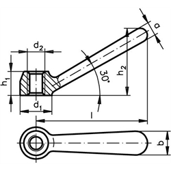 Spannmuttern 202, Edelstahl, Technische Zeichnung