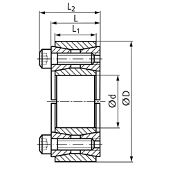 Spannsatz COM-AS Bohrung 95mm Größe 95x135x28mm, Technische Zeichnung