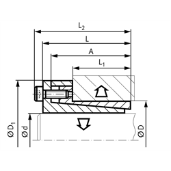 Spannsatz COM-B Bohrung 60mm Größe 60-77 , Technische Zeichnung