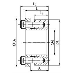 Spannsatz COM-CB2 Bohrung 19mm Größe 19x47x28mm, Technische Zeichnung