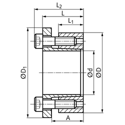 Spannsatz COM-CB3 schwere Reihe Bohrung 50mm Größe 50x80x33mm, Technische Zeichnung