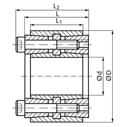 Spannsatz COM-LLH Bohrung 80mm Größe 80x120x78mm, Technische Zeichnung