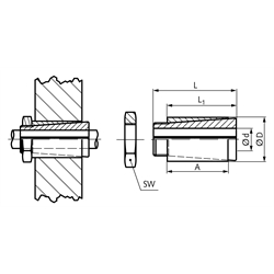 Spannsatz SIG Edelstahl 1.4301 Bohrung 10mm , Technische Zeichnung