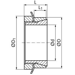 Spannsatz SSGK Bohrung 32mm Größe 32x45x21,5mm, Technische Zeichnung