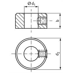Stellring Brüniert 60mm Innendurchmesser - Innensechskant Metallring