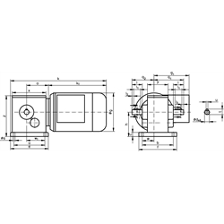 Schnecken-Stirnradgetriebemotor SRM 90 Watt 230/400V 50Hz IE1 i=375:1 Abtriebsdrehzahl ca. 3,7 /min zulässiges Md2=25Nm (Betriebsanleitung im Internet unter www.maedler.de im Bereich Downloads), Technische Zeichnung