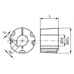 Taper-Spannbuchse 4030 Bohrung 48mm , Technische Zeichnung