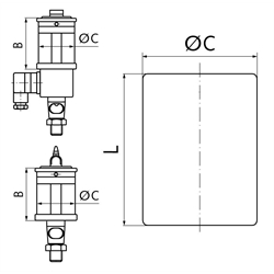 Ersatzglas für Tropföler UNI Durchm. 25mm x 25mm lang , Technische Zeichnung