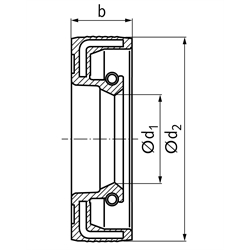 Radial-Wellendichtring Form A mit einer Dichtlippe 38 x 50 x 7mm, Technische Zeichnung