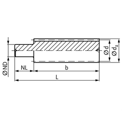 Stirnverzahnte Welle aus Stahl mit einseitigem Nabenansatz Modul 1 14 Zähne Verzahnungslänge 150mm Gesamtlänge 200mm Außendurchmesser 16mm , Technische Zeichnung